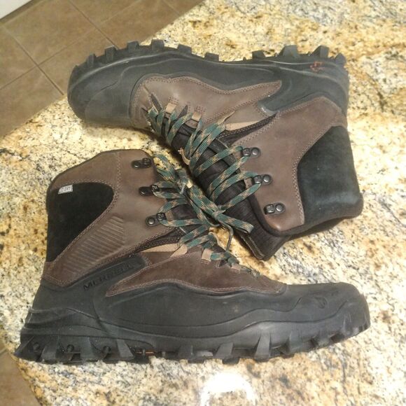 Merrell Fraxion Shell 8 Insulated Waterproof Winter Boots Brown Men's 11.5 EUC - Picture 6 of 12